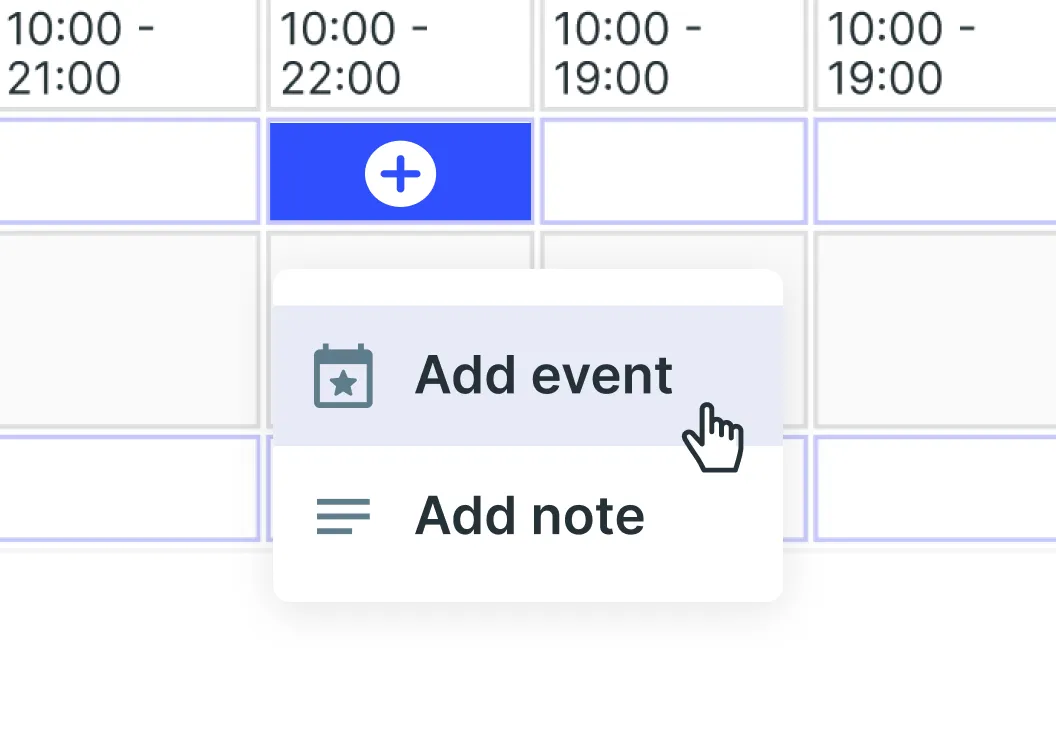Events and notes in schedule