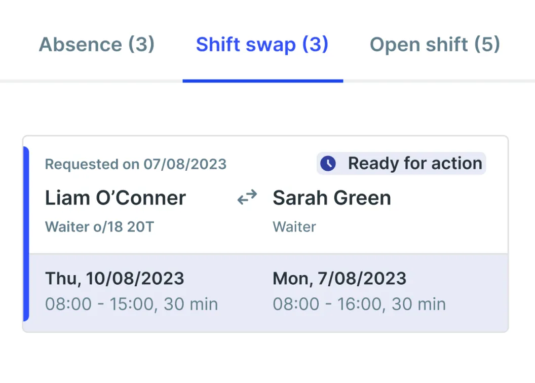 Shift swap interface