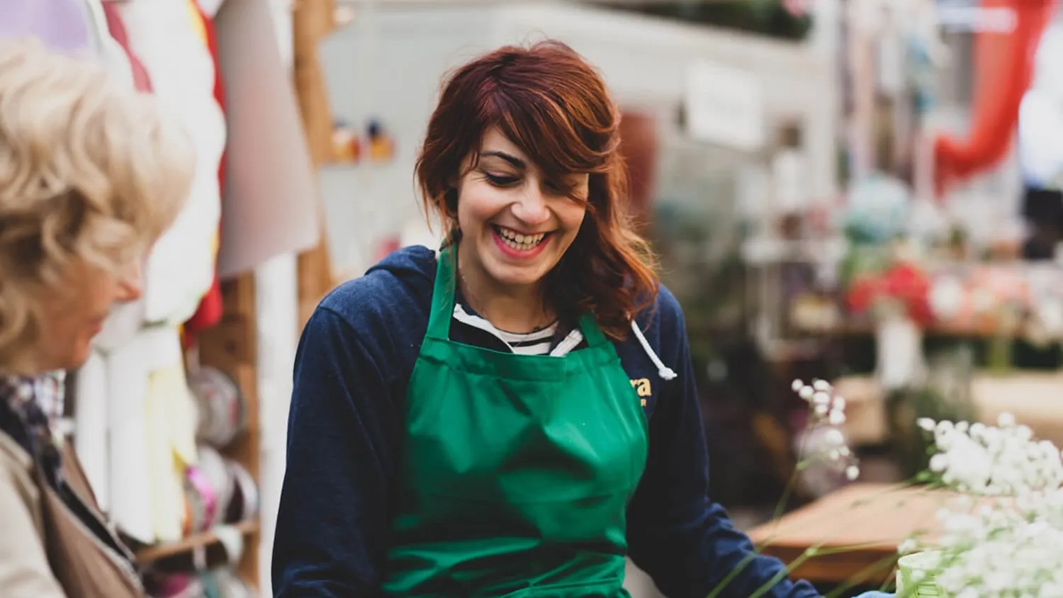 Flower shop worker