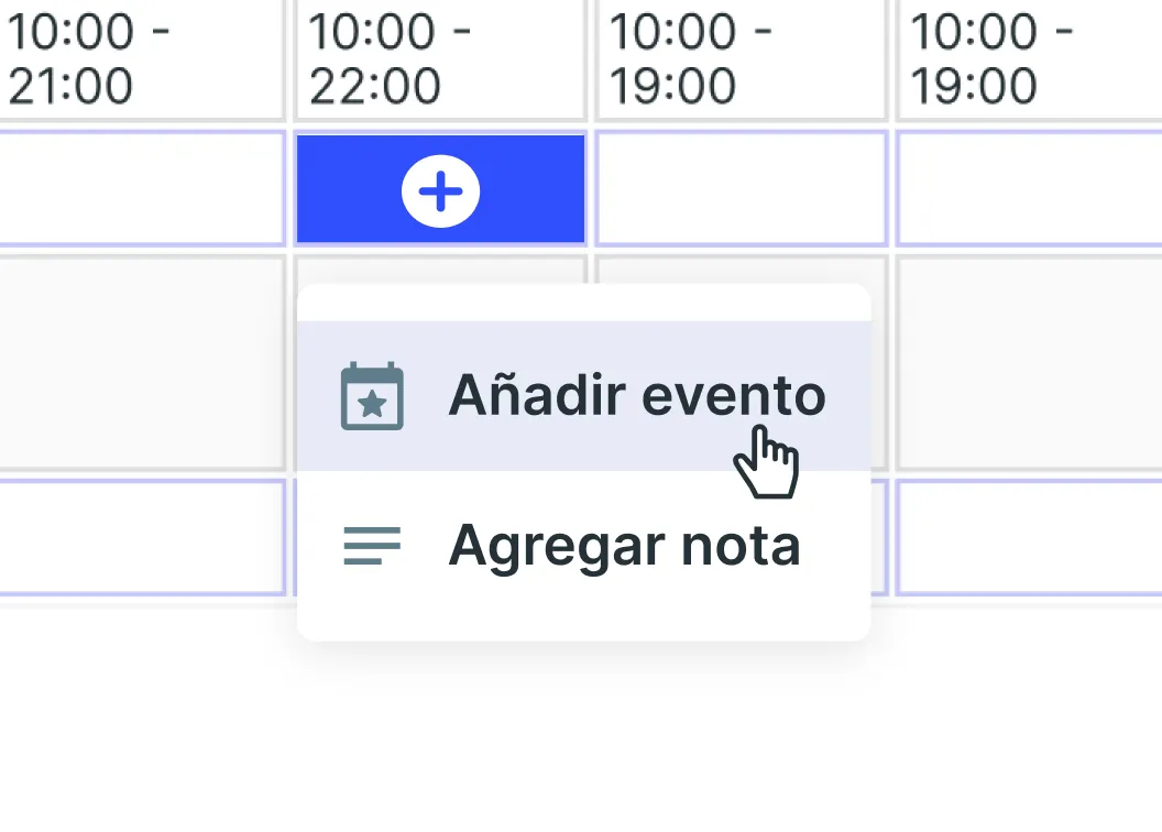 Events and notes in schedule