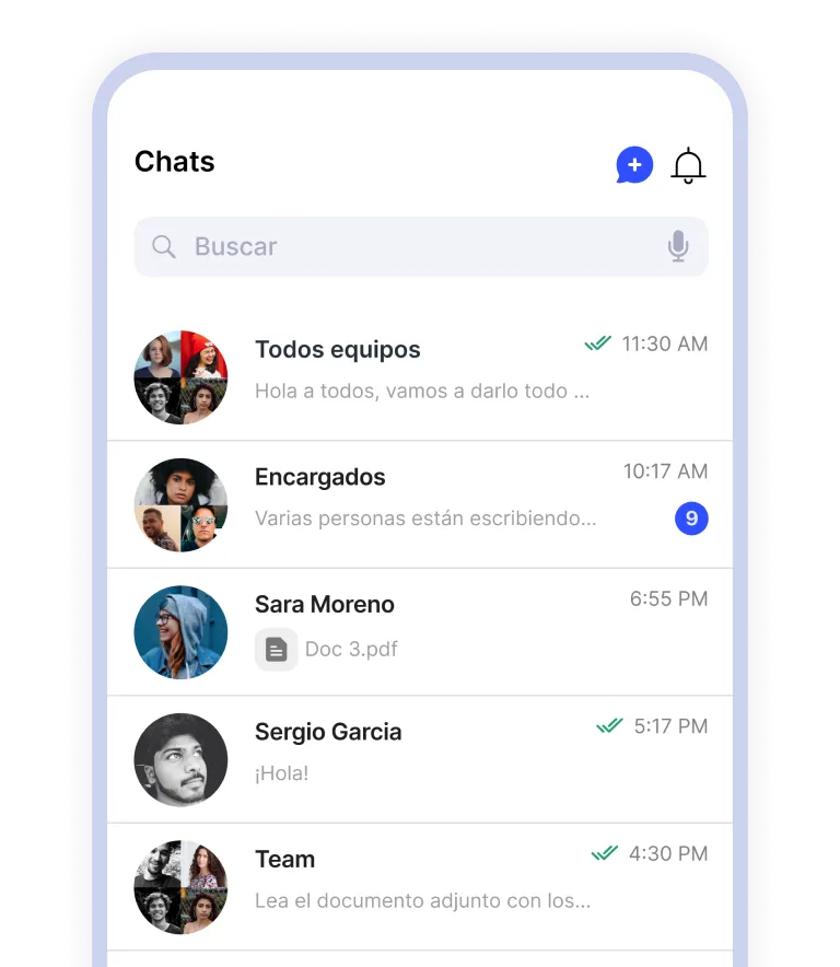 Chat in mobile app interface