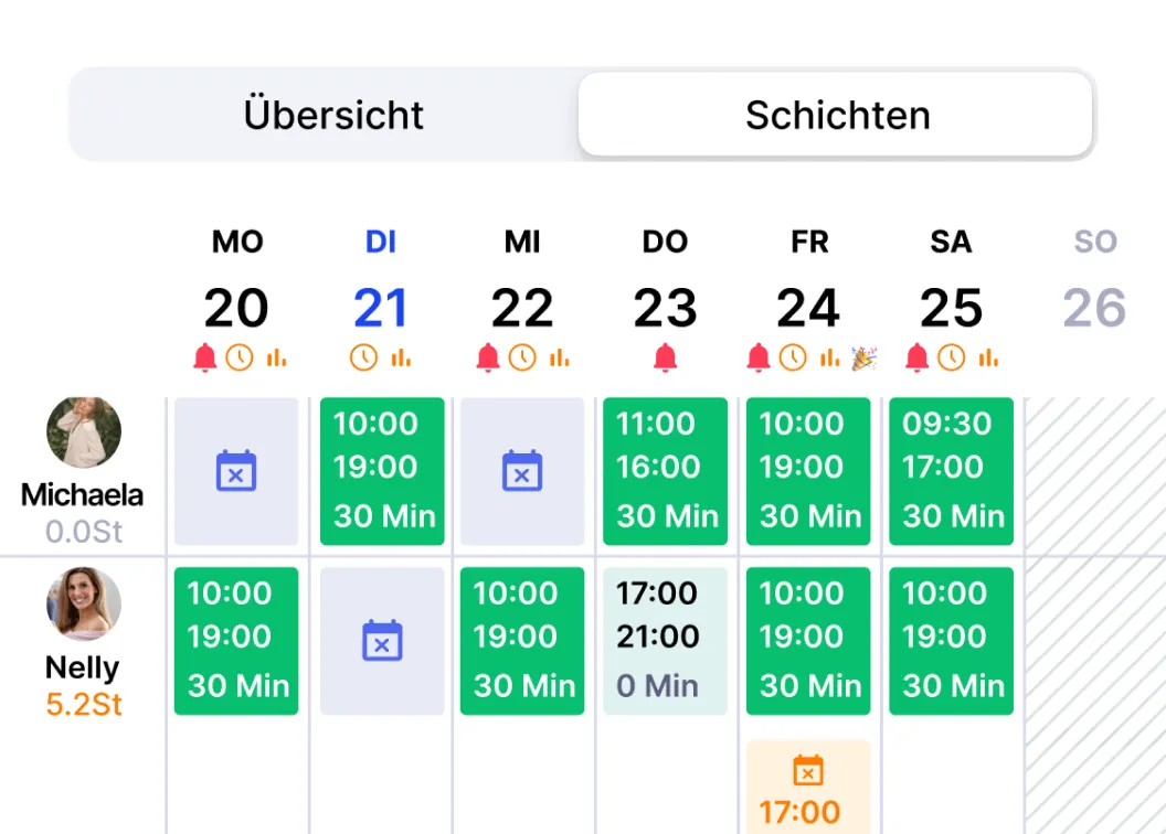 Mobile schedule interface